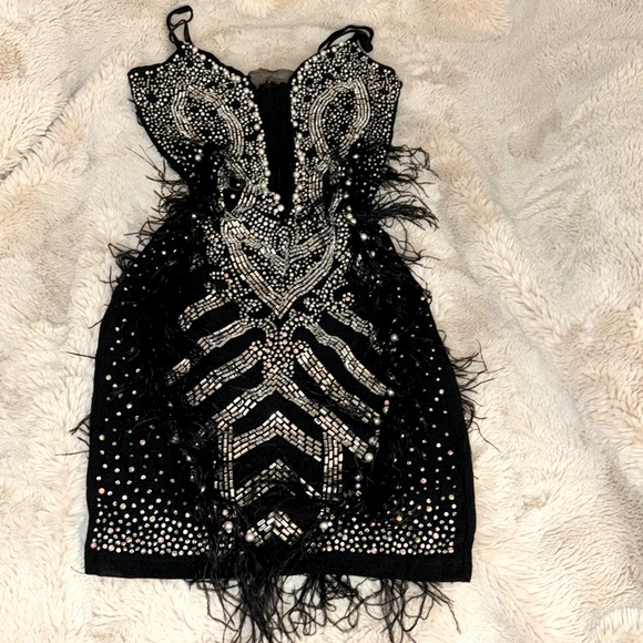 Dresses & Skirts - Mini black bedazzle dress